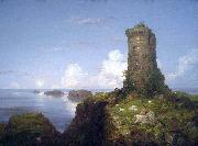 Thomas Cole Italian Coast Scene with Ruined Tower oil painting